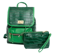 Load image into Gallery viewer, Backpack Croc Flap Bag Set For Women
