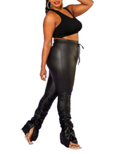 Load image into Gallery viewer, Faux Leather Stacked Pants
