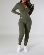 Load image into Gallery viewer, Front Zipper Mock Neck Seamless Jumpsuit

