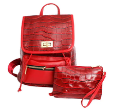Load image into Gallery viewer, Backpack Croc Flap Bag Set For Women
