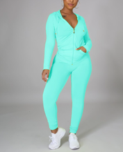Load image into Gallery viewer, Zip Up Front Hoodies and Leggings Set
