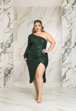 Load image into Gallery viewer, Plus One Shoulder Midi Dress
