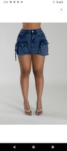 Load image into Gallery viewer, Cargo Denim Mini Skirt
