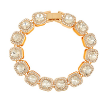 Load image into Gallery viewer, Rhinestone Square Link Chain Bracelet
