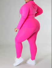 Load image into Gallery viewer, Zip Up Front Hoodies and Leggings Set
