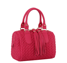 Load image into Gallery viewer, Chevron Quilted Tassel Zipper Boston Bag Satchel
