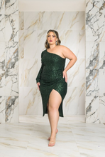 Load image into Gallery viewer, Plus One Shoulder Midi Dress
