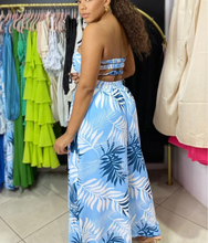 Load image into Gallery viewer, Bandeau Top Cinch Tie &amp; Wide Leg Jumpsuit
