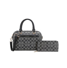 Load image into Gallery viewer, 2-IN-1 OVAL PRINTED DUFFLE BOSTON BAG WITH WALLET SET
