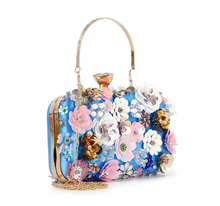 Load image into Gallery viewer, Raised Flowers Beaded Evening Bag
