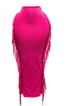 Load image into Gallery viewer, Mineral Wash Fringed Maxi Skirt
