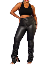 Load image into Gallery viewer, Faux Leather Stacked Pants
