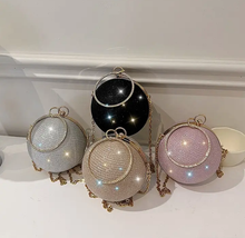 Load image into Gallery viewer, Diamond Studded Spherical Evening Bag Clutch
