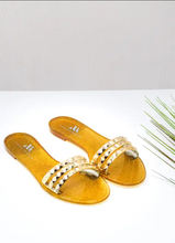 Load image into Gallery viewer, Gold Jelly Slide Sandals
