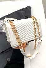Load image into Gallery viewer, Vegan Leather Chevron Crossbody Shoulder Flap Bags
