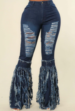 Load image into Gallery viewer, Distressed Bell Bottom Jean
