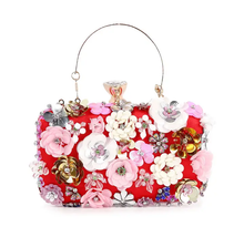 Load image into Gallery viewer, Raised Flowers Beaded Evening Bag
