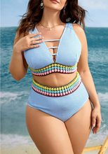 Load image into Gallery viewer, Plus Size High Waist Split Swimsuit
