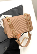 Load image into Gallery viewer, Vegan Leather Chevron Crossbody Shoulder Flap Bags
