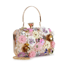 Load image into Gallery viewer, Raised Flowers Beaded Evening Bag
