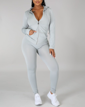 Load image into Gallery viewer, Zip Up Front Hoodies and Leggings Set
