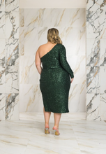 Load image into Gallery viewer, Plus One Shoulder Midi Dress
