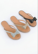Load image into Gallery viewer, Jeweled Bow Decor Thong Slide Sandal
