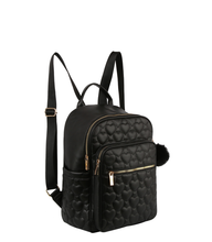 Load image into Gallery viewer, Heart Quilted Backpack
