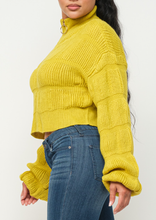 Load image into Gallery viewer, Cozy Girl Zip Front Cropped Cardigan Sweater
