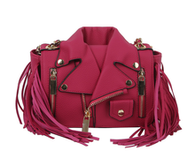 Load image into Gallery viewer, Motorcycle Jacket Fringe Crossbody Bag Satchel
