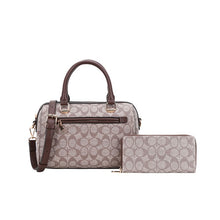 Load image into Gallery viewer, 2-IN-1 OVAL PRINTED DUFFLE BOSTON BAG WITH WALLET SET
