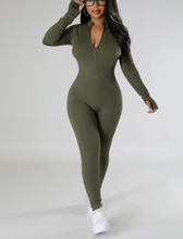 Load image into Gallery viewer, Front Zipper Mock Neck Seamless Jumpsuit
