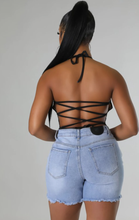 Load image into Gallery viewer, Frayed Hem Denim Shorts
