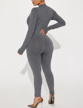 Load image into Gallery viewer, Front Zipper Mock Neck Seamless Jumpsuit
