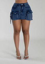 Load image into Gallery viewer, Cargo Denim Mini Skirt
