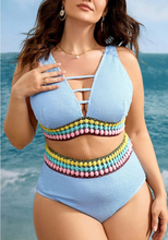 Load image into Gallery viewer, Plus Size High Waist Split Swimsuit
