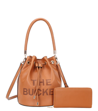 Load image into Gallery viewer, The Bucket Draw String Hobo -Shoulder Bag with Wallet
