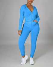 Load image into Gallery viewer, Zip Up Front Hoodies and Leggings Set
