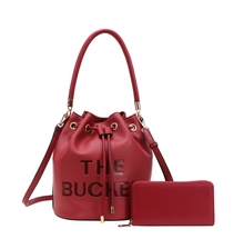 Load image into Gallery viewer, The Bucket Draw String Hobo -Shoulder Bag with Wallet
