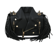 Load image into Gallery viewer, Motorcycle Jacket Fringe Crossbody Bag Satchel
