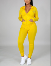 Load image into Gallery viewer, Zip Up Front Hoodies and Leggings Set
