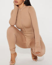 Load image into Gallery viewer, Front Zipper Mock Neck Seamless Jumpsuit
