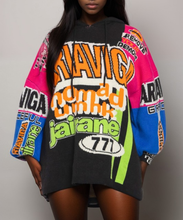 Load image into Gallery viewer, Racing Print Oversized Sweater

