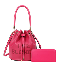 Load image into Gallery viewer, The Bucket Draw String Hobo -Shoulder Bag with Wallet
