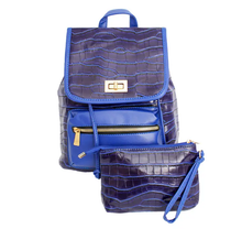 Load image into Gallery viewer, Backpack Croc Flap Bag Set For Women
