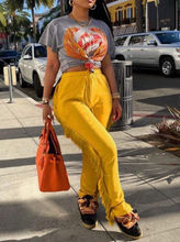 Load image into Gallery viewer, Fringe Slim Stretchy Ruched Waist Pants
