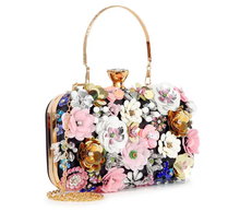 Load image into Gallery viewer, Raised Flowers Beaded Evening Bag
