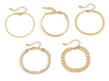 Load image into Gallery viewer, Gold Stacking Chain Link Bracelet Set
