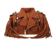 Load image into Gallery viewer, Motorcycle Jacket Fringe Crossbody Bag Satchel

