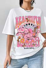 Load image into Gallery viewer, Denim Hat Pattern Round Neck Short Sleeve T Shirt

